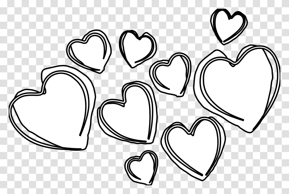 Black And White Heart, Stencil, Label Transparent Png