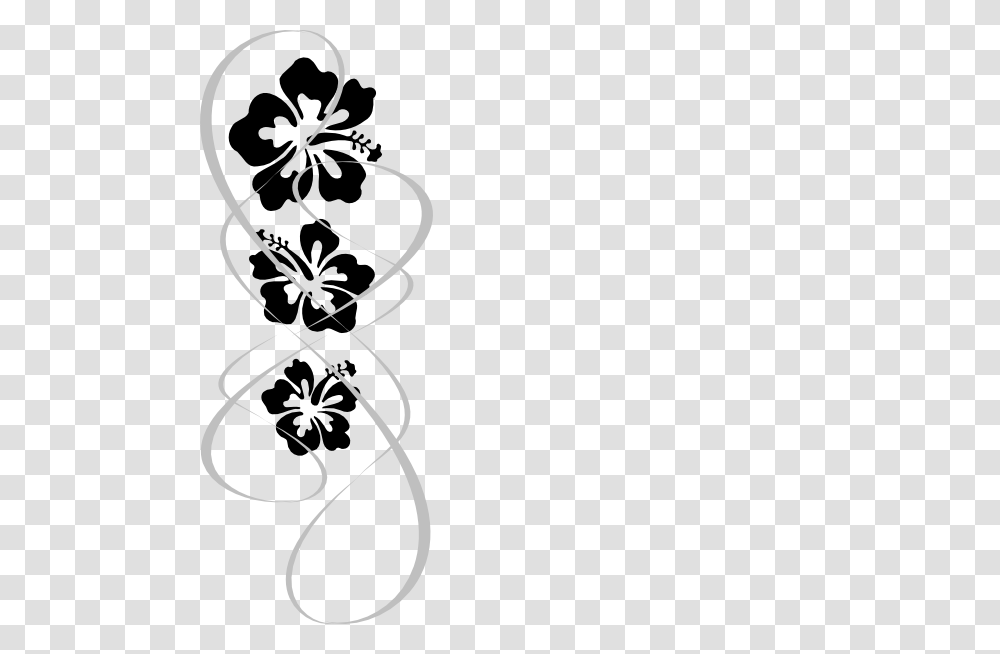 Black And White Hibiscus Free Download Clip Art Free Clip Art, Floral Design, Pattern, Stencil Transparent Png