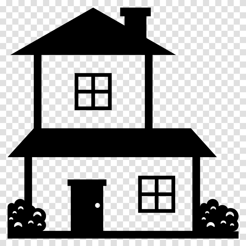 Black And White House Emoji Download Black And White House Emoji, Gray Transparent Png