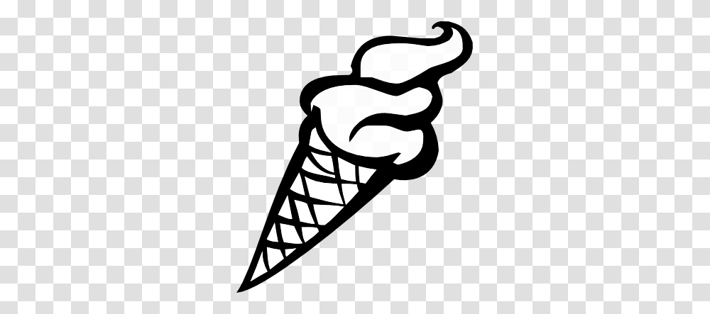 Black And White Ice Cream Cone Clipart, Stencil, Food, Dynamite, Bomb Transparent Png