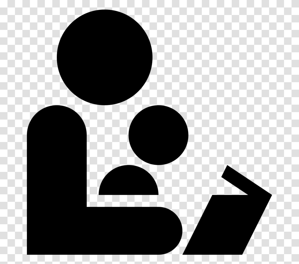 Black And White Icon Of An Adult Reading To A Child Reading To Children Icon, Gray, World Of Warcraft Transparent Png