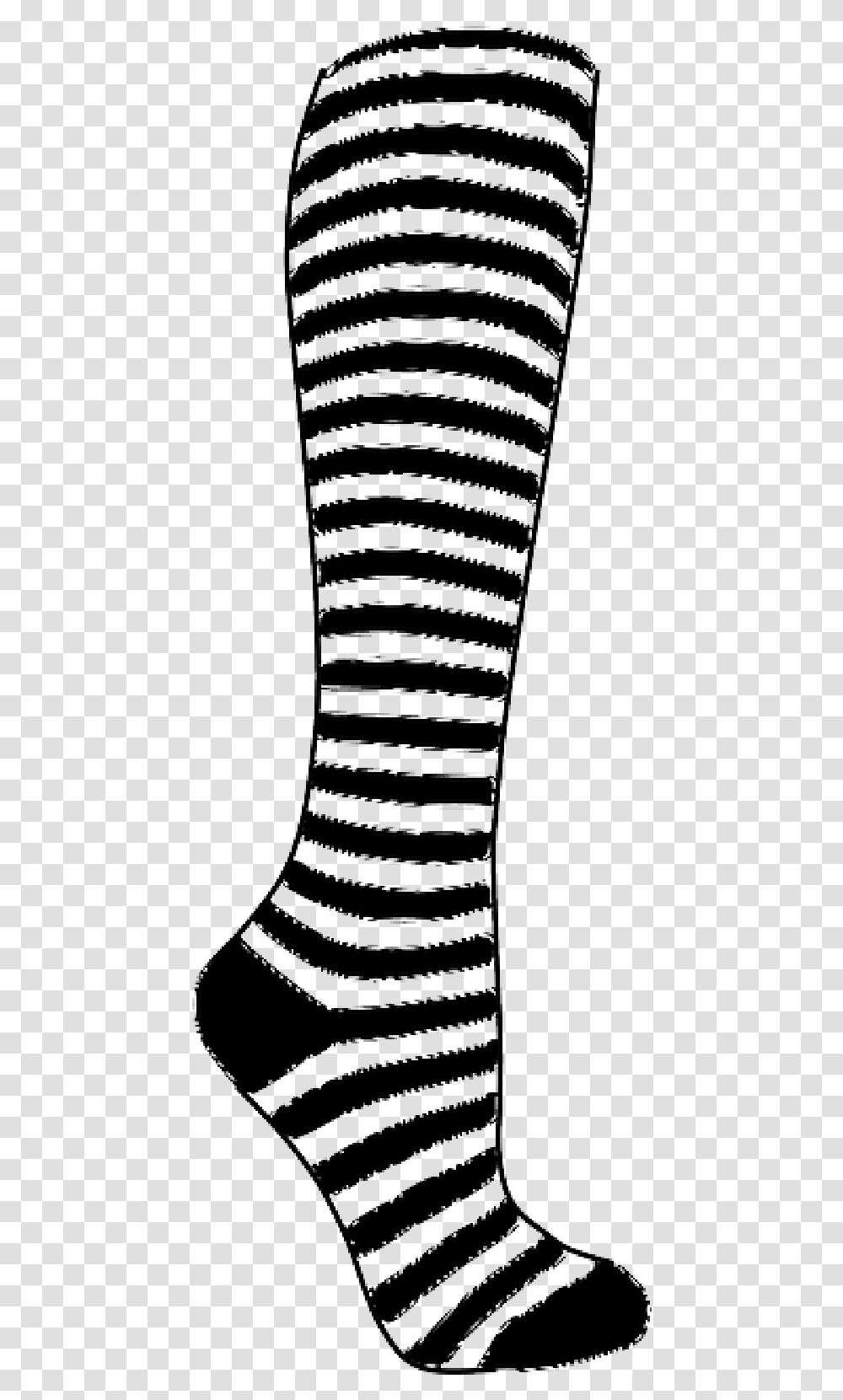 Black And White Knee High Socks Black And White Stripy Socks, Apparel, Cup, Plot Transparent Png