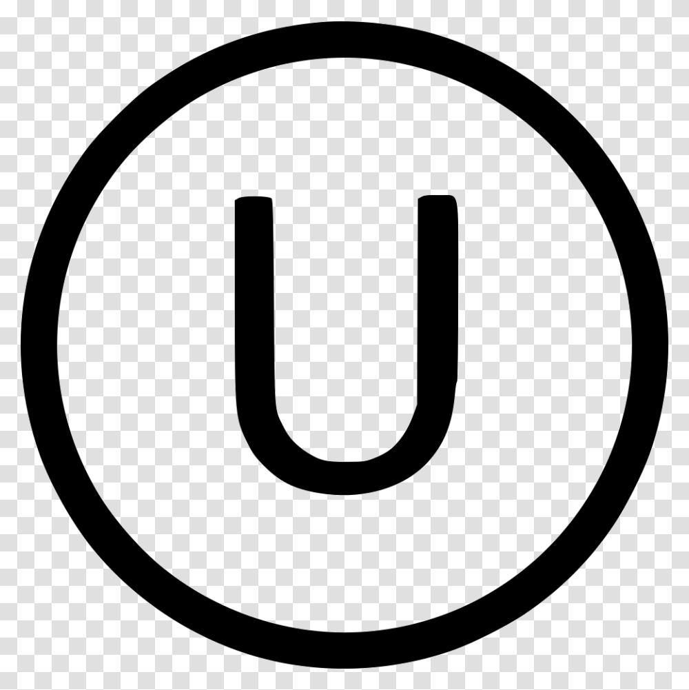 Black And White Letter U Arrow In Circle Icon, Number, Sign Transparent Png