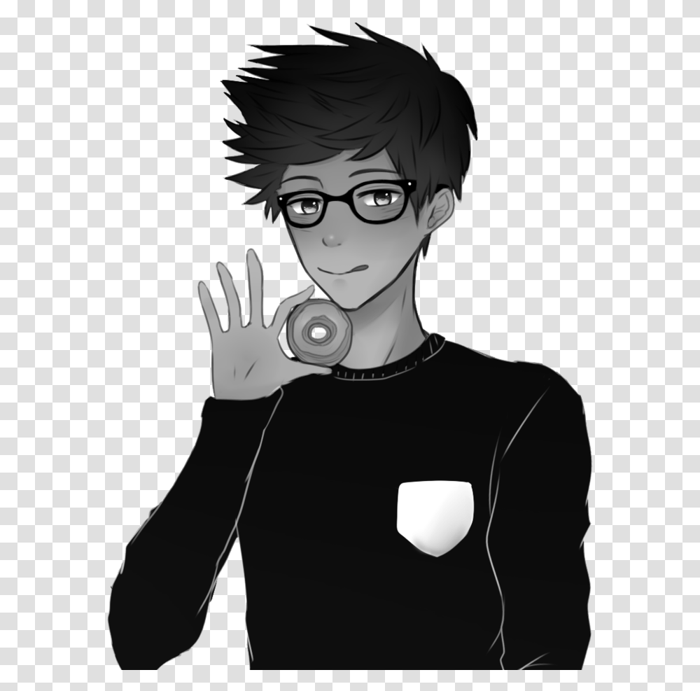 Black And White Library Pictures With Glasses Drawing Anime Boy With Glasses Drawing, Person, Human, Accessories, Accessory Transparent Png