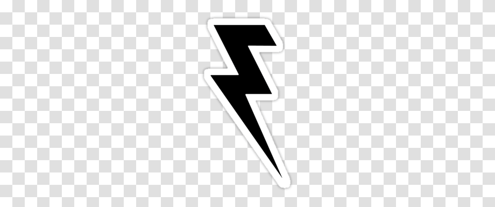 Black And White Lightning Bolt Stickers, Sign, Recycling Symbol Transparent Png