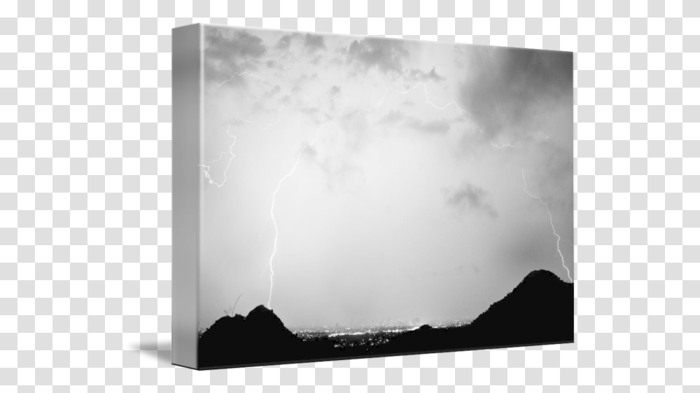 Black And White Lightning Rainbow By James Lightning, Nature, Outdoors, Storm, Thunderstorm Transparent Png