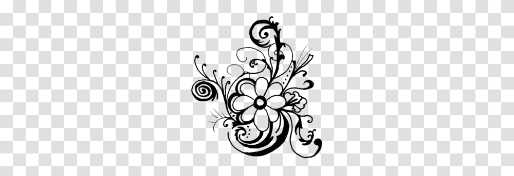 Black And White Lily And Cross Clipart, Floral Design, Pattern, Lace Transparent Png