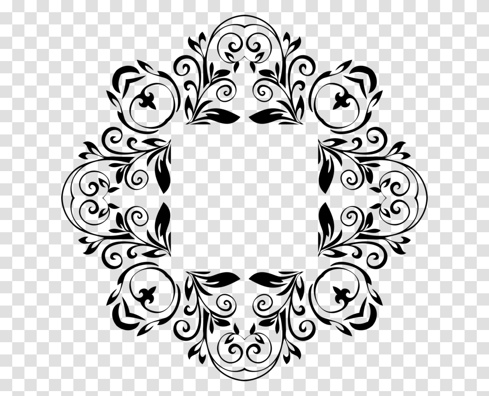 Black And White Line Art Floral Design Drawing, Gray, World Of Warcraft Transparent Png