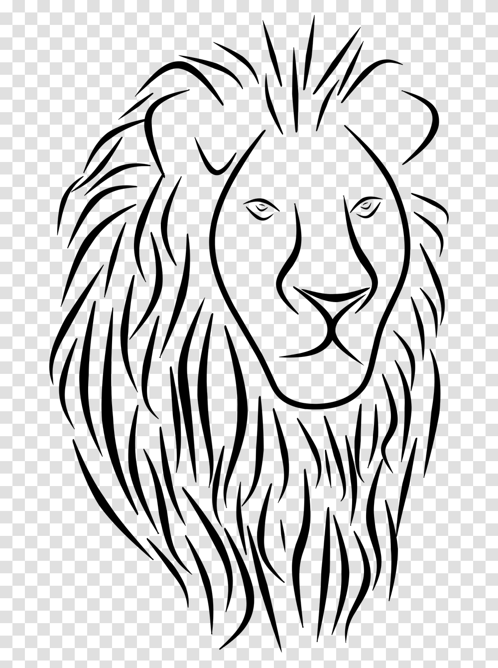 Black And White Line Lion Tattoo, Gray, World Of Warcraft Transparent Png