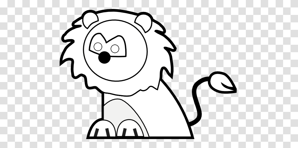 Black And White Lion Clip Art, Stencil, Drawing Transparent Png