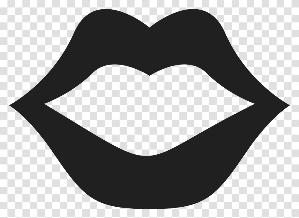 Black And White Lips Picture Rot Ikonka, Mustache, Stencil Transparent Png