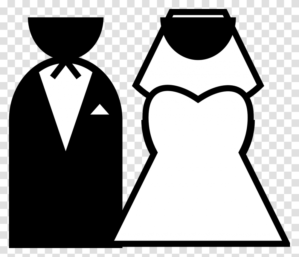 Black And White Marriage Clipart, Stencil, Label Transparent Png