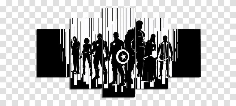 Black And White Marvel Prints, Person, Human, Silhouette, Poster Transparent Png