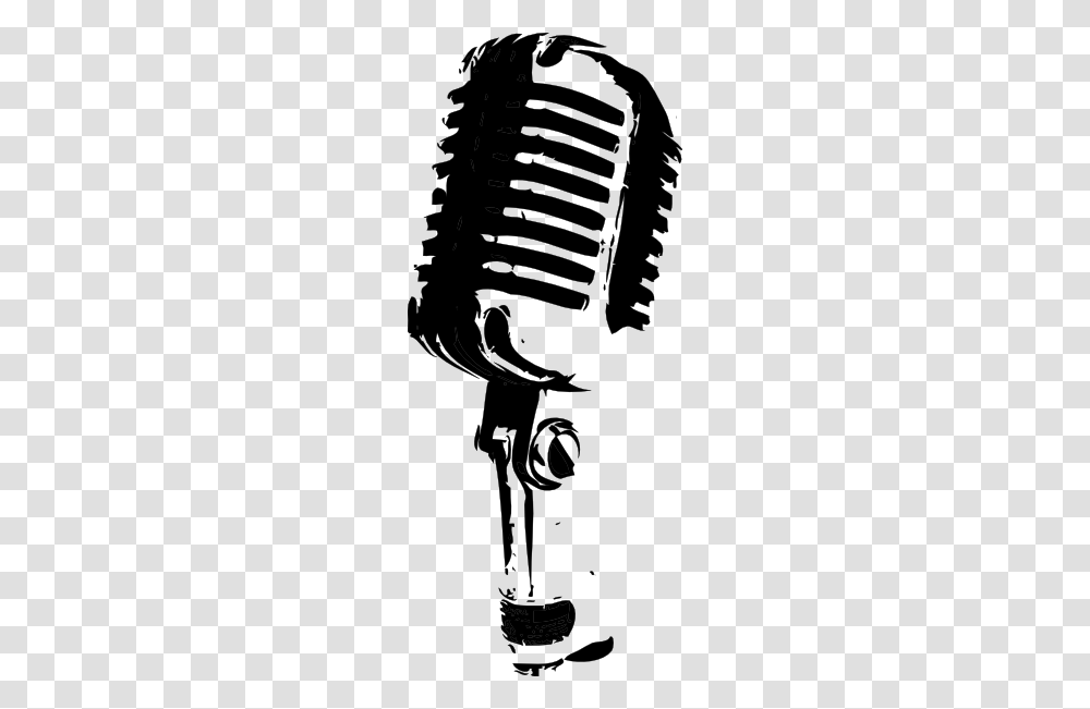 Black And White Microphone Clipart For Web, Stencil, Silhouette Transparent Png