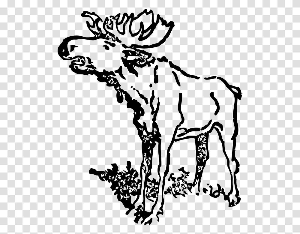 Black And White Moose Clip Art Realistic, Gray, World Of Warcraft Transparent Png