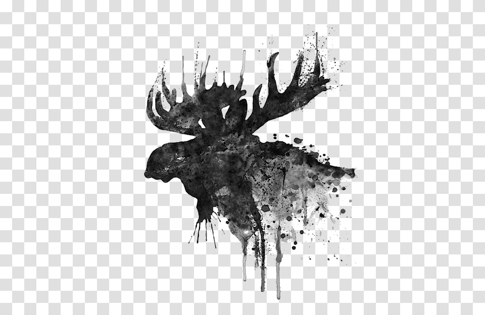 Black And White Moose, Nature, Outdoors, Ice, Leaf Transparent Png