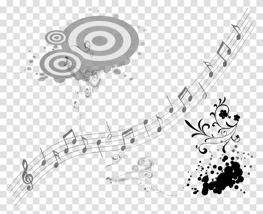 Black And White Musical Note Musical Notation, Spiral, Sword, Blade Transparent Png