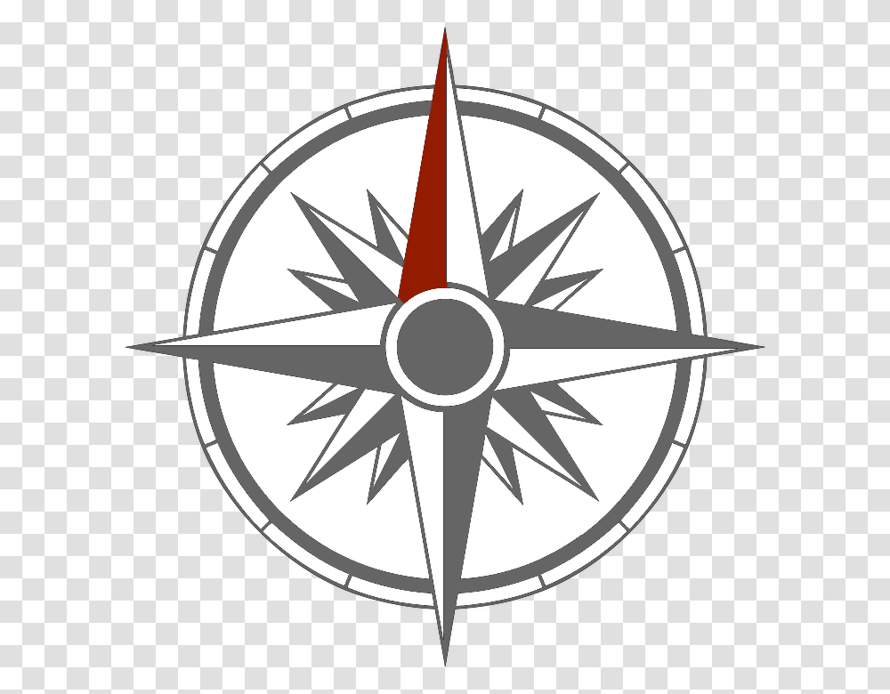 Black And White Nautical Star Decals Clipart Compass Rose, Clock Tower, Architecture, Building, Compass Math Transparent Png