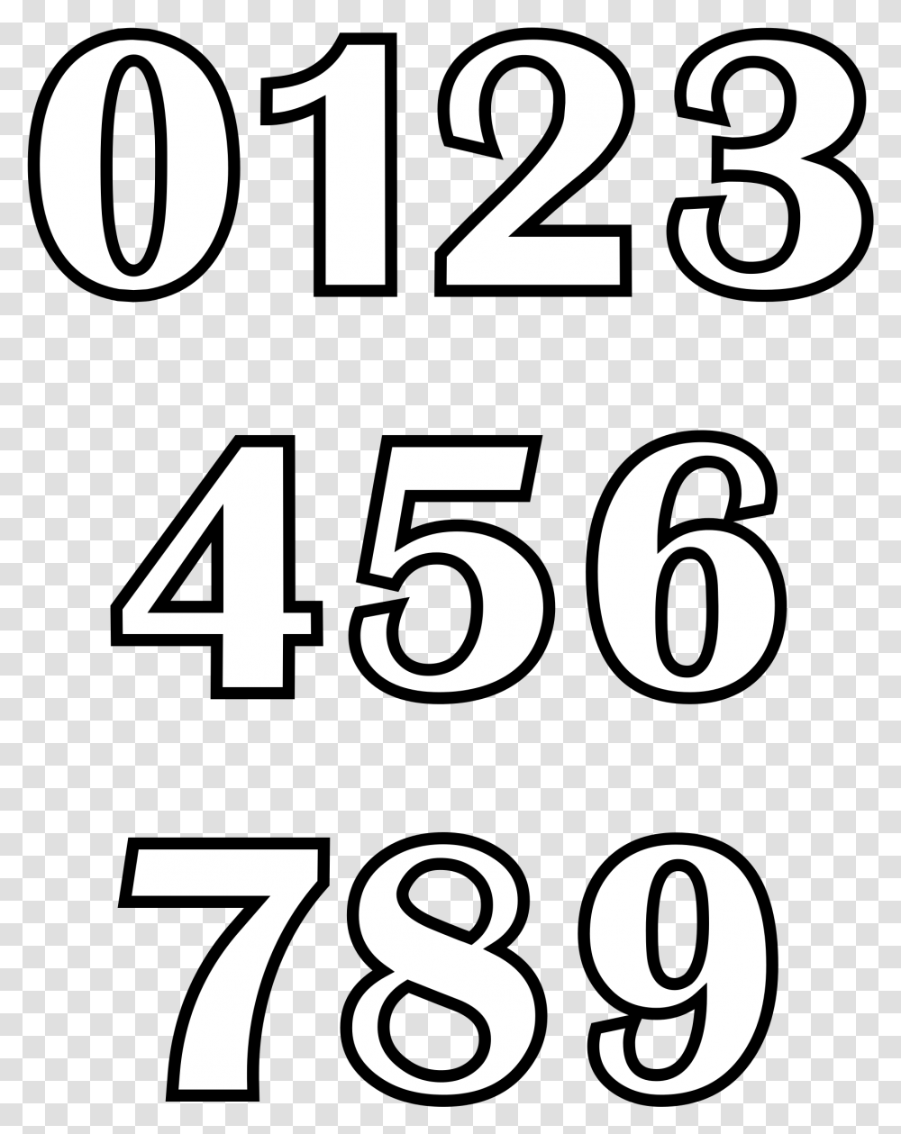 Black And White Numbers For Kids Coloring, Poster, Advertisement Transparent Png