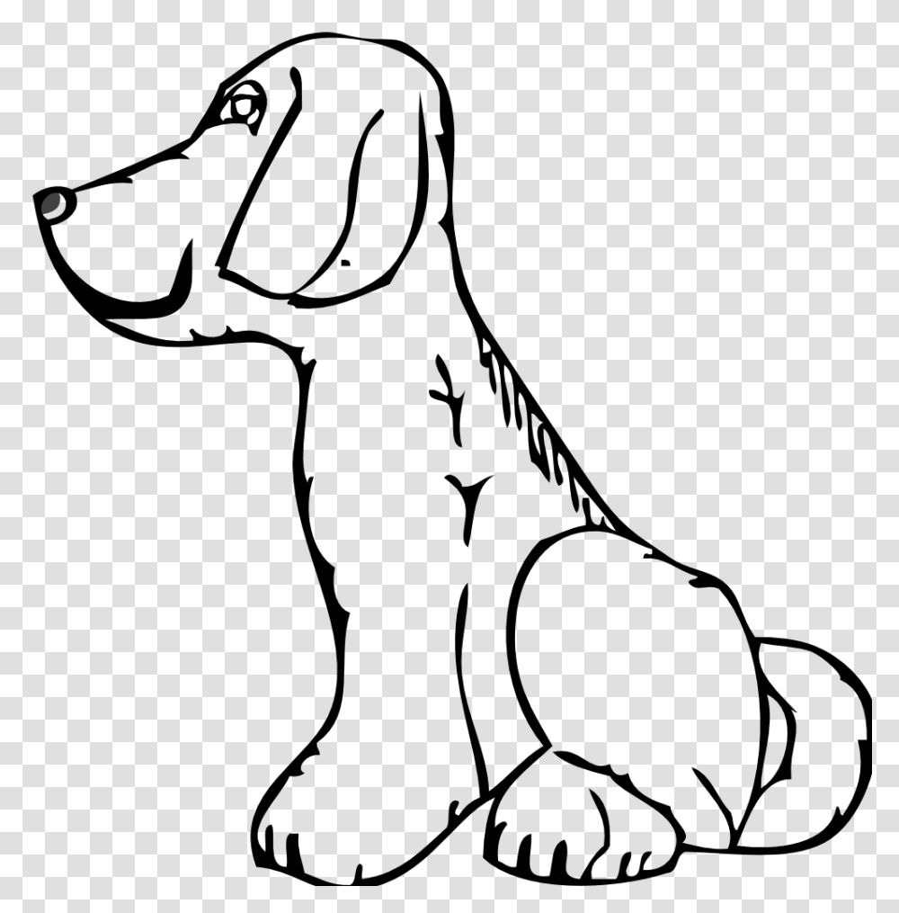 Black And White Outline Dog Clip Art, Mammal, Animal, Panther, Wildlife Transparent Png