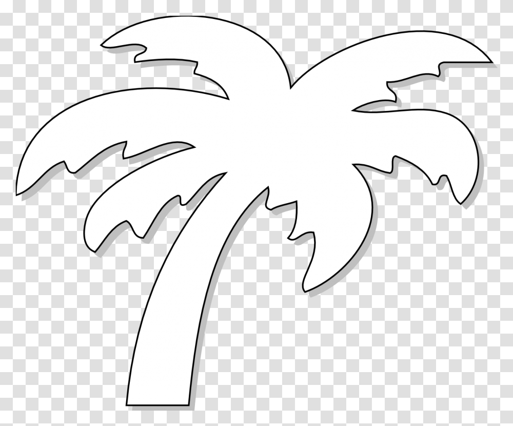 Black And White Palm Tree Clip Art Clipart Best Palm Tree Clipart Black Background, Leaf, Plant, Stencil, Symbol Transparent Png
