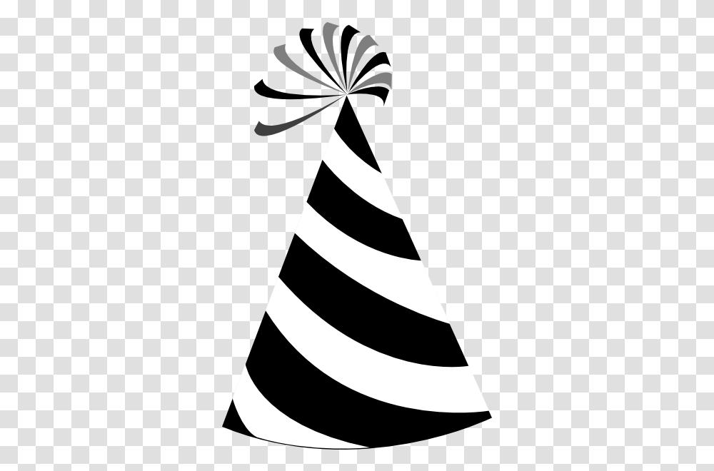 Black And White Party Hat Clip Art Party Hat Background Birthday Hat Clipart, Clothing, Apparel, Text, Person Transparent Png