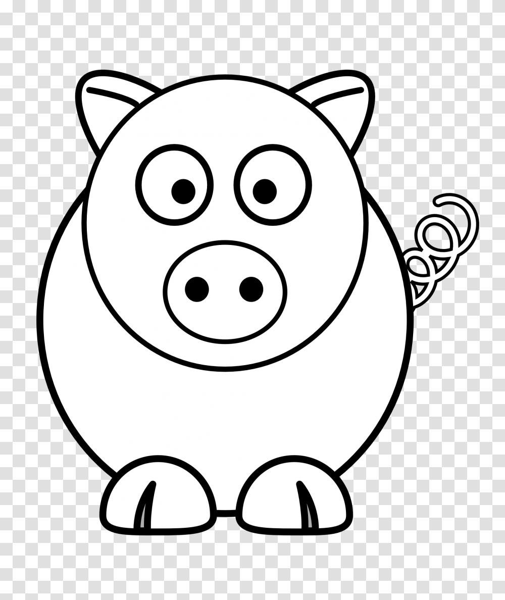 Black And White Pig Clipart No Background Collection, Stencil, Piggy Bank, Doodle, Drawing Transparent Png