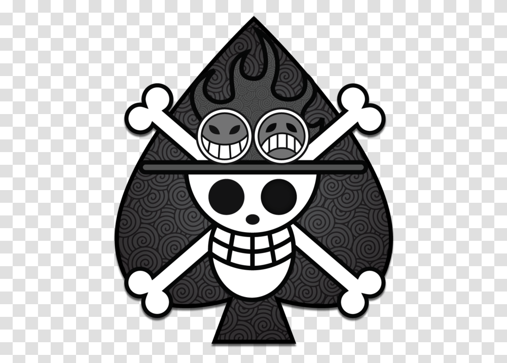 Black And White Pirates Portgas D Ace Flag, Doodle, Drawing Transparent Png