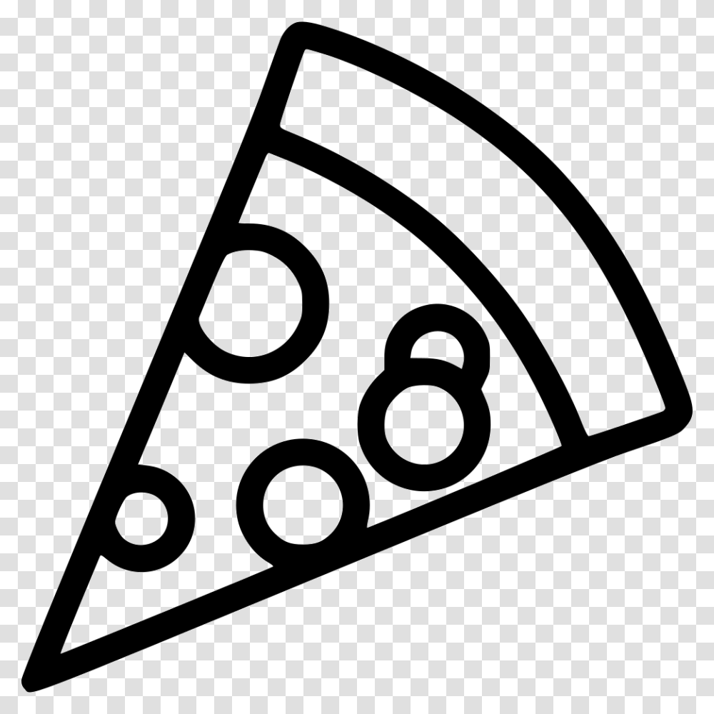Black And White Pizza Slice, Triangle, Label Transparent Png