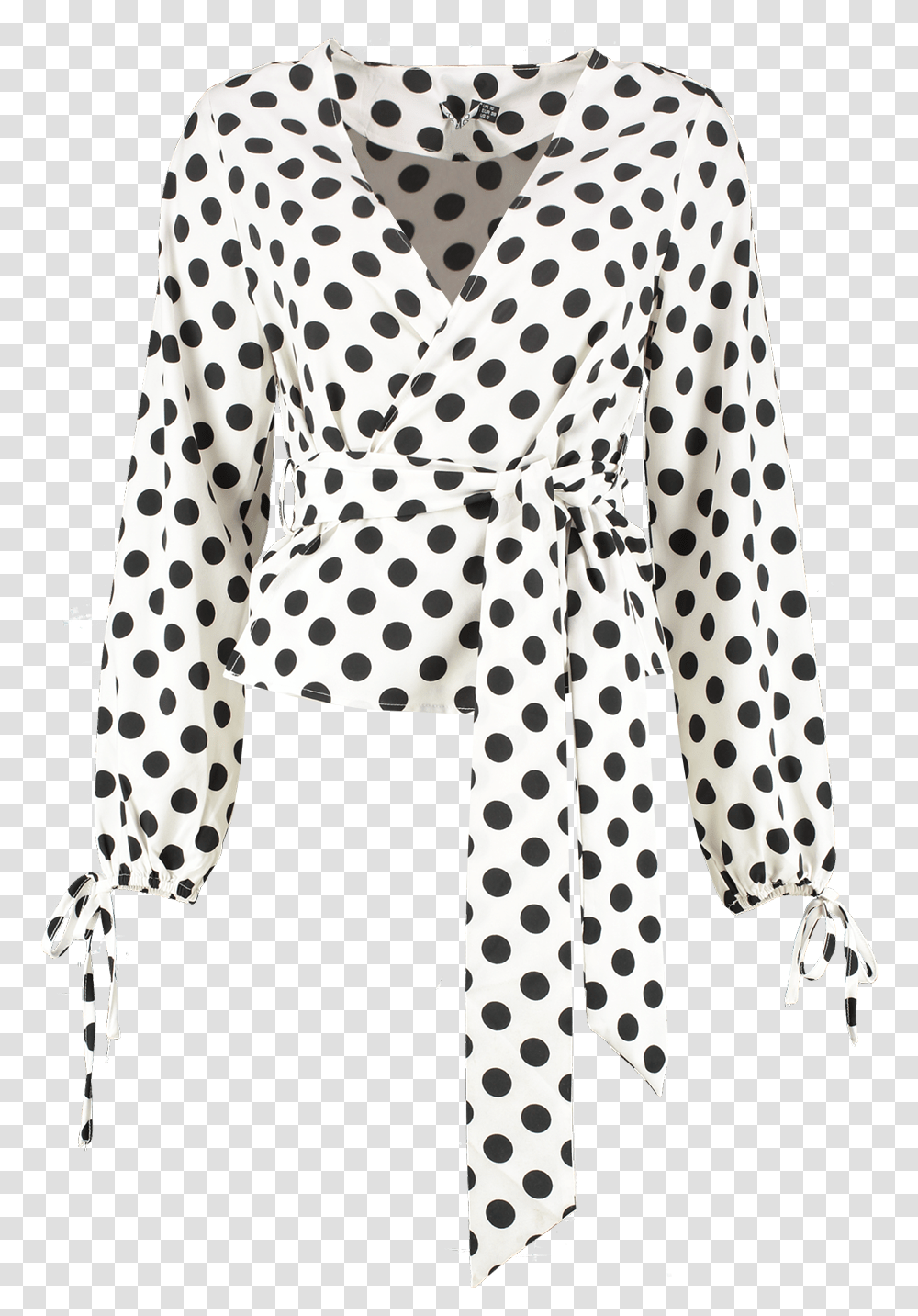 Black And White Polka Dot Wrap Blouse Crossland 422 Oil Filter, Texture, Apparel, Overcoat Transparent Png