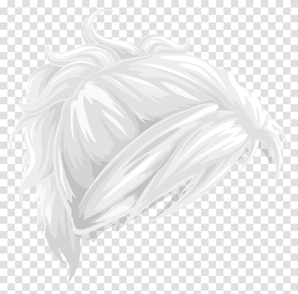 Black And White Ponytail Image Drawing Ponytail, Plant, Food, Vegetable, Bird Transparent Png