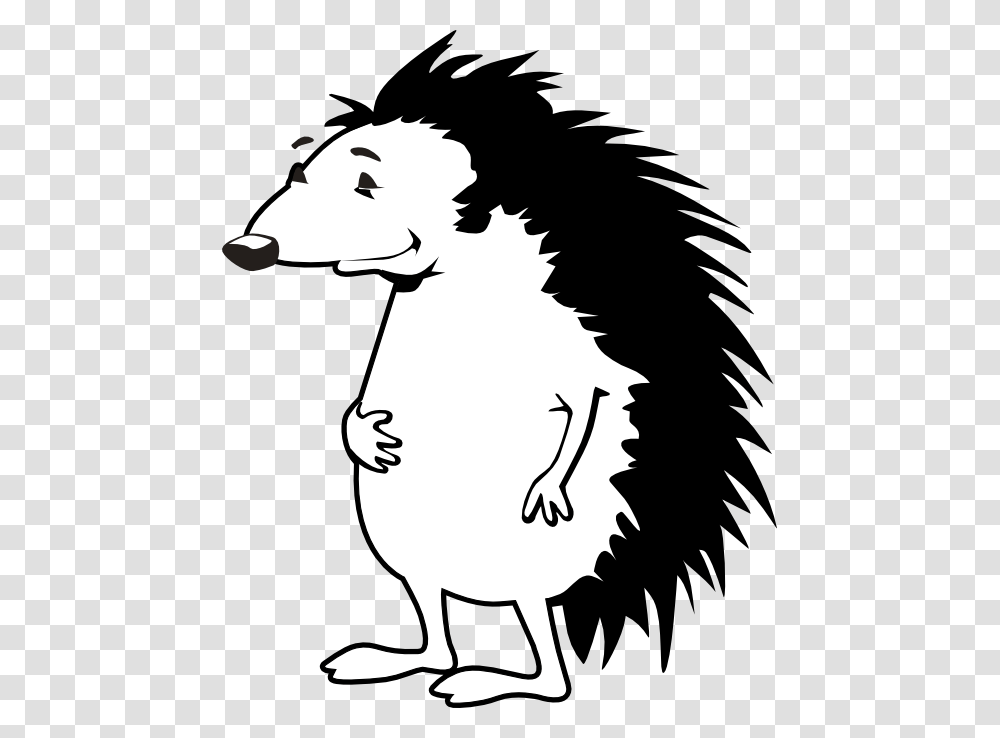 Black And White Porcupine Clipart Black And White, Stencil, Animal, Mammal, Bird Transparent Png