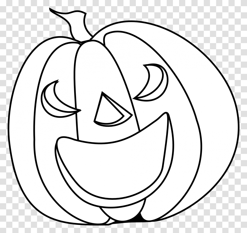 Black And White Pumpkin Clipart, Plant, Food, Vegetable, Recycling Symbol Transparent Png