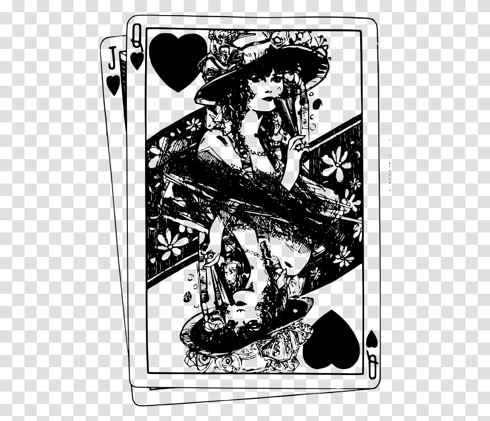 Black And White Queen Card, Gray, World Of Warcraft Transparent Png
