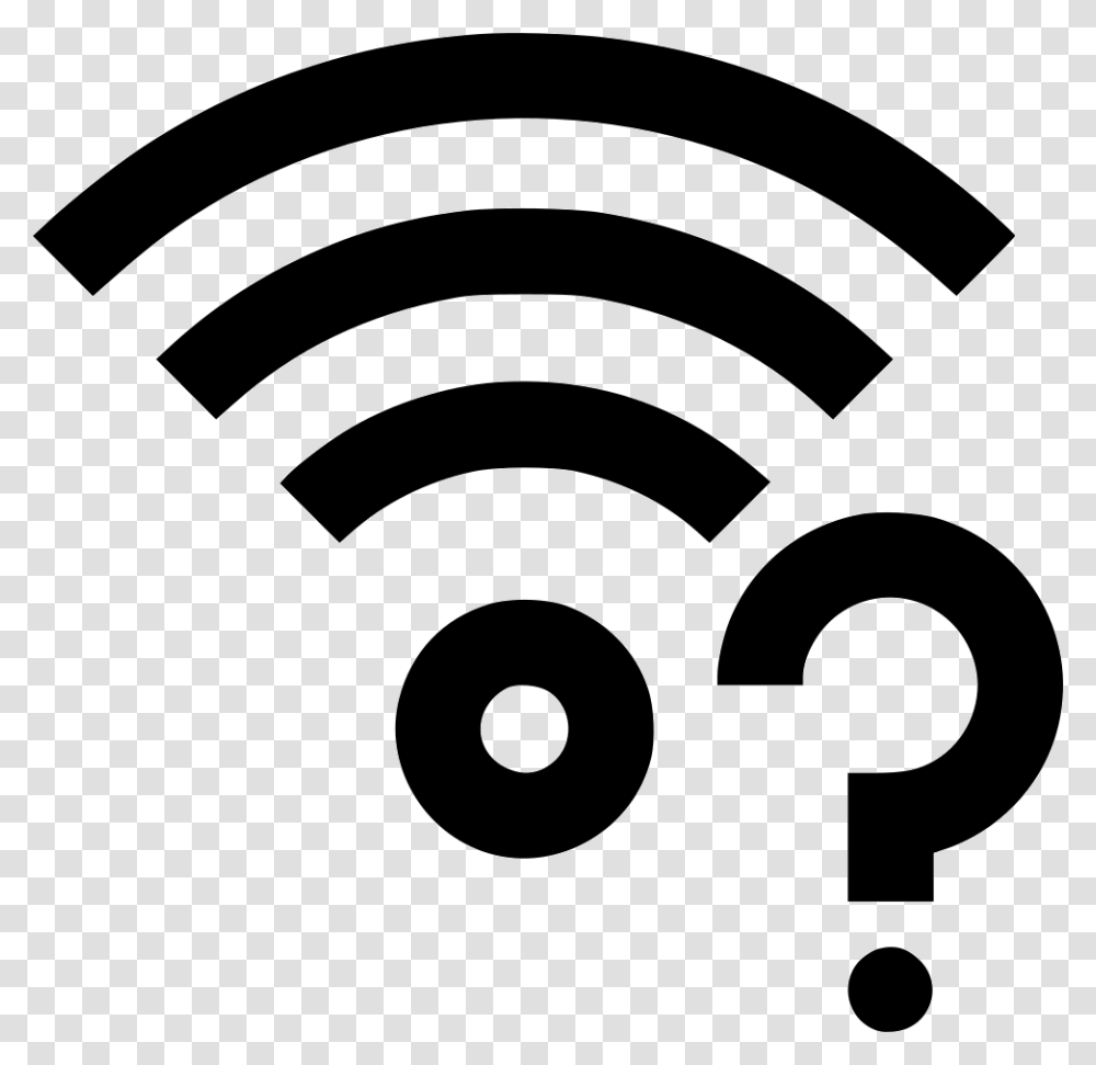 Black And White Question Mark Clipart Wifi Sign, Stencil, Logo, Trademark Transparent Png