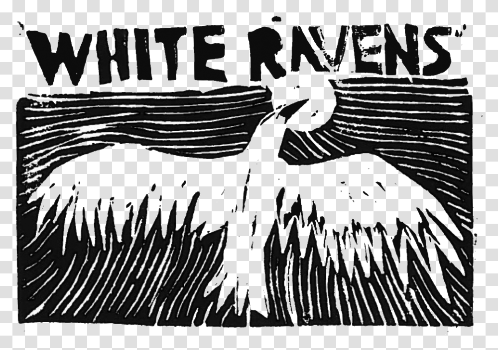 Black And White Ravens Logo Logodix Pelican, Poster, Text, Art, Animal Transparent Png