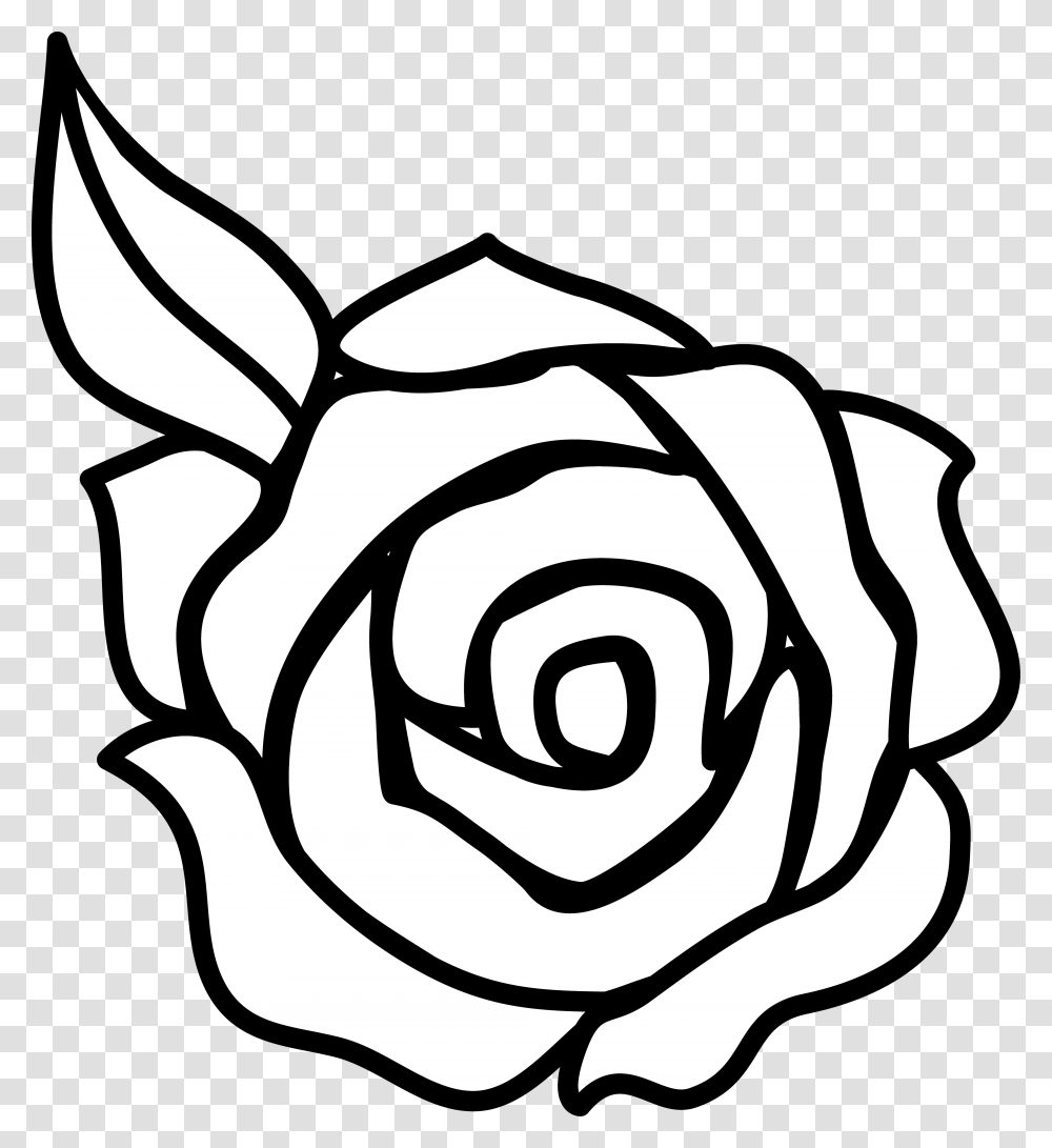 Black And White Rose Border Clip Art, Flower, Plant, Blossom, Spiral Transparent Png