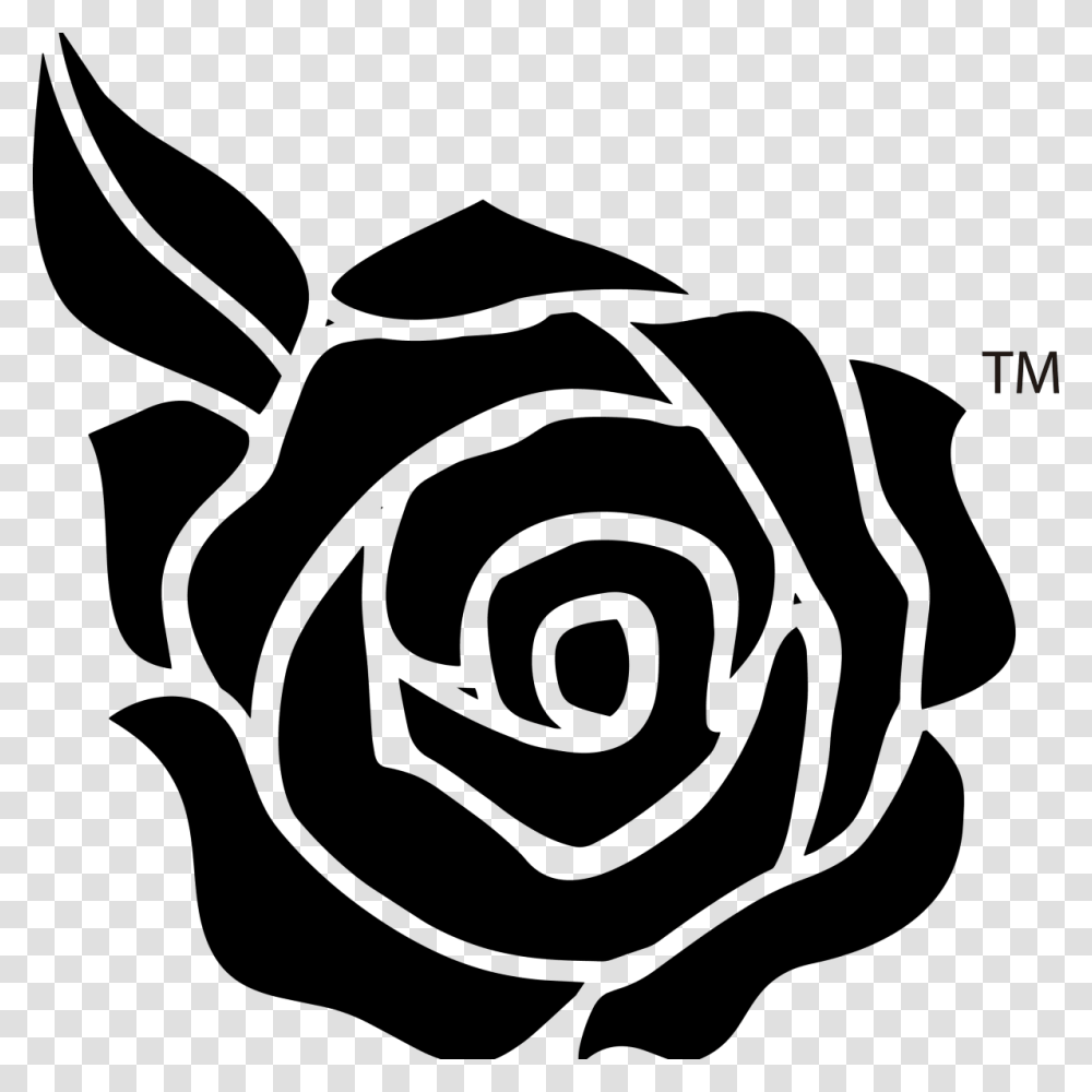 Black And White Rose Good Morning Wishes Positive Thoughts, Spiral, Plant, Stencil Transparent Png