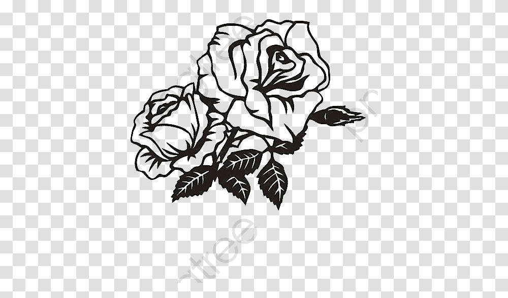 Black And White Roses Rose Black And White, Painting, Hand, Stencil Transparent Png