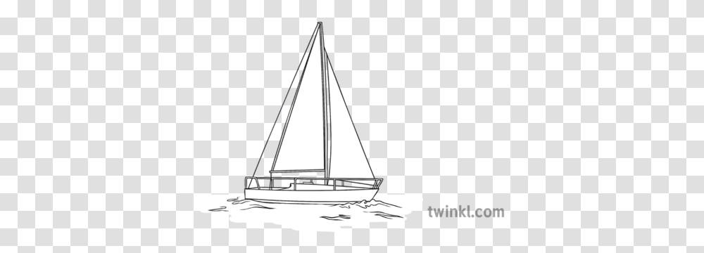 Black And White Sail Boats Boat Floating In Water, Vehicle, Transportation, Sailboat, Yacht Transparent Png