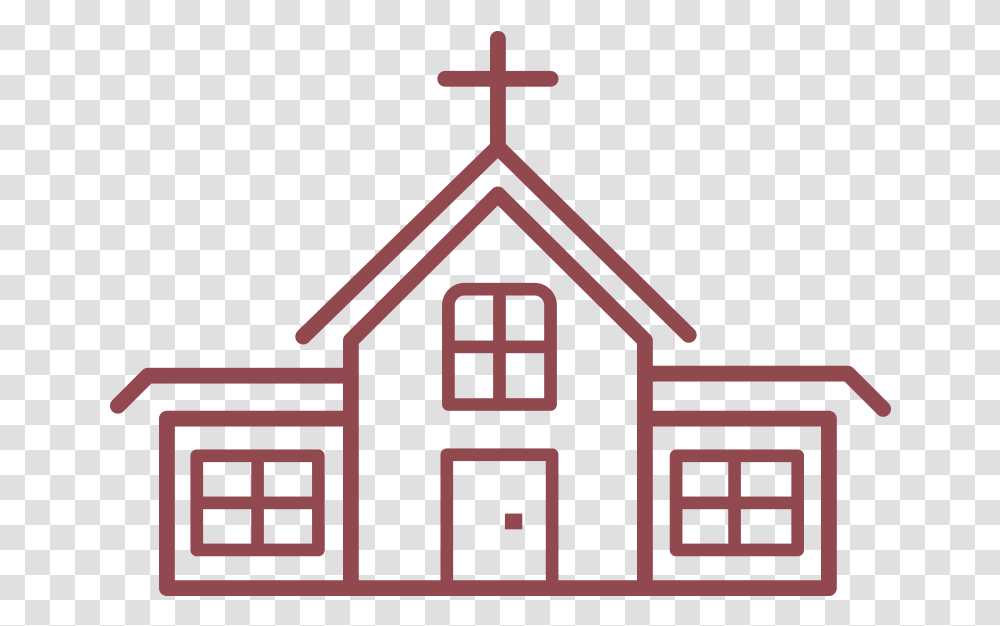 Black And White School, Housing, Building, Cross Transparent Png