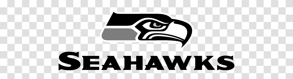 Black And White Seahawks Logo Logo Seattle Seahawks, Text, Label, Symbol, Trademark Transparent Png