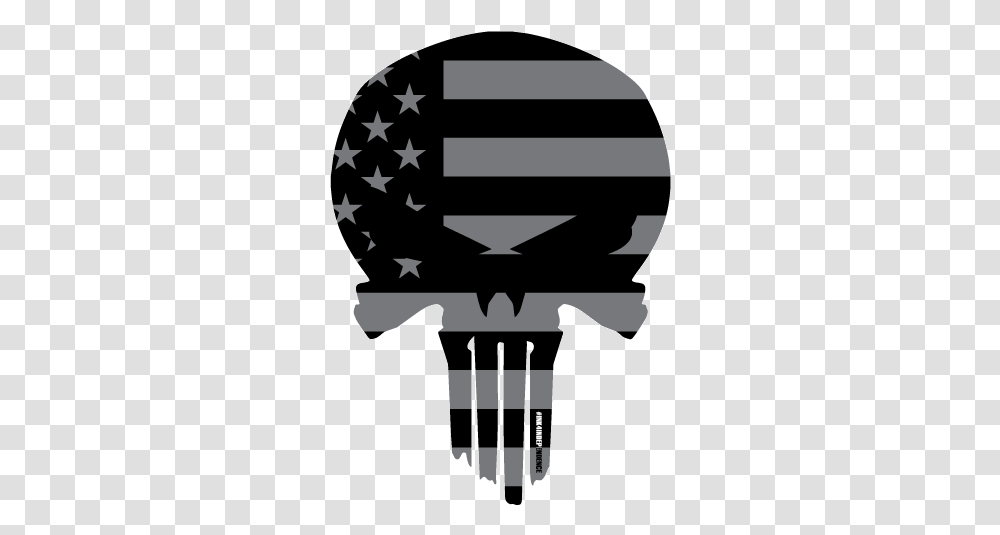 Black And White Skull American Flag Logo, Emblem, Stencil, Pillow Transparent Png