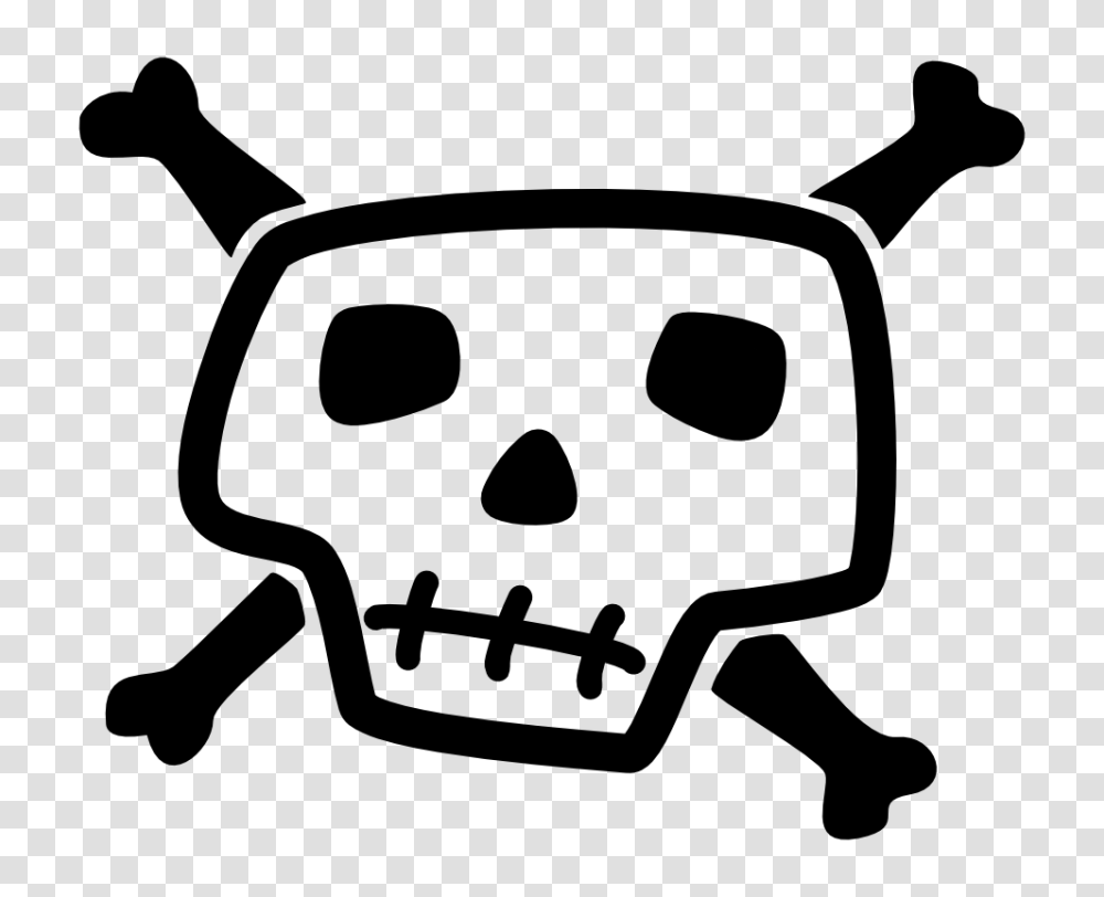Black And White Skull And Crossbones Free Clipart Image Shrink, Stencil, Doodle, Drawing, Goggles Transparent Png