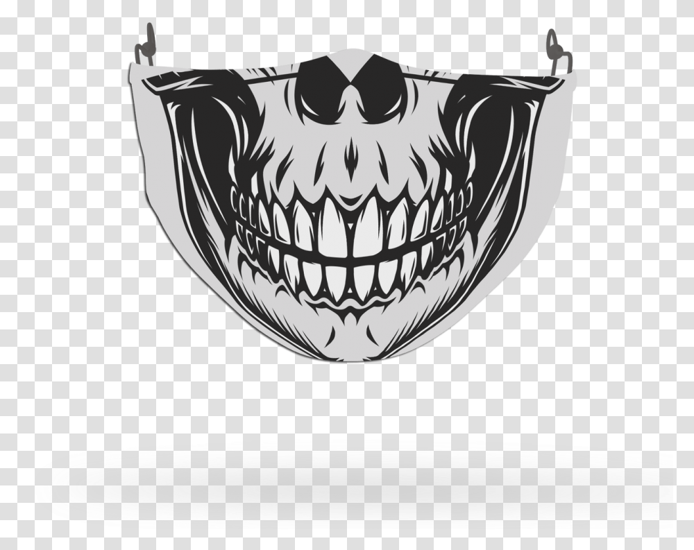 Black And White Skull Face Covering Print 1 Emblem, Sunglasses, Pineapple, Plant, Food Transparent Png