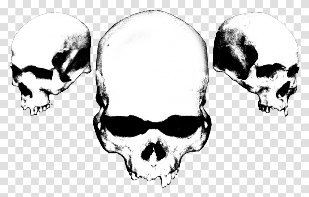 Black And White Skulls, Head, Alien, Stencil, Person Transparent Png