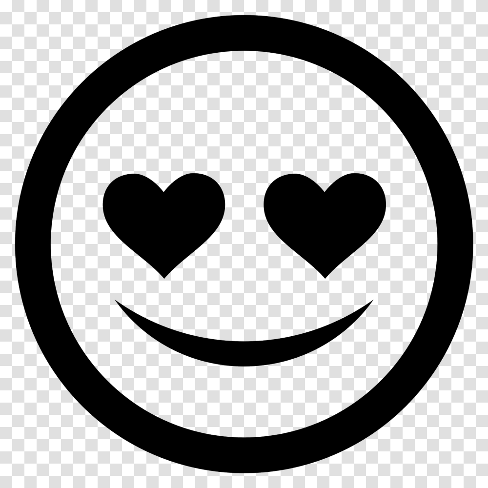 Black And White Smiley Face Love Emoji Black And White, Gray Transparent Png
