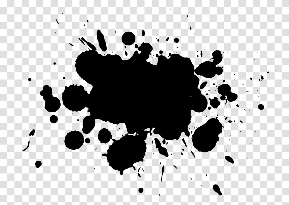 Black And White Splatter, Stain, Bird, Animal, Stencil Transparent Png