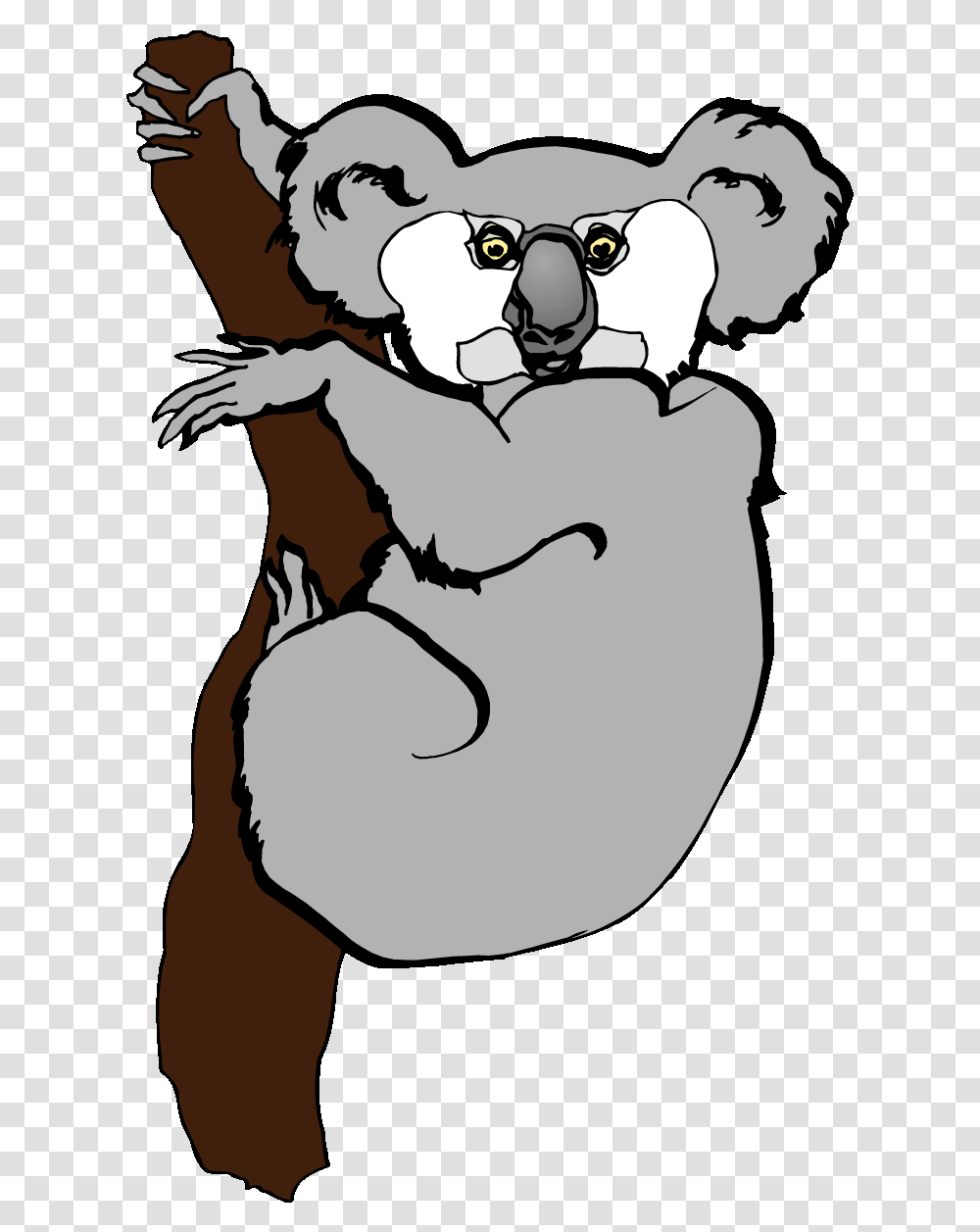 Black And White Stock At Getdrawings Com Free Cartoon Cuddly Koala, Mammal, Animal, Wildlife, Person Transparent Png