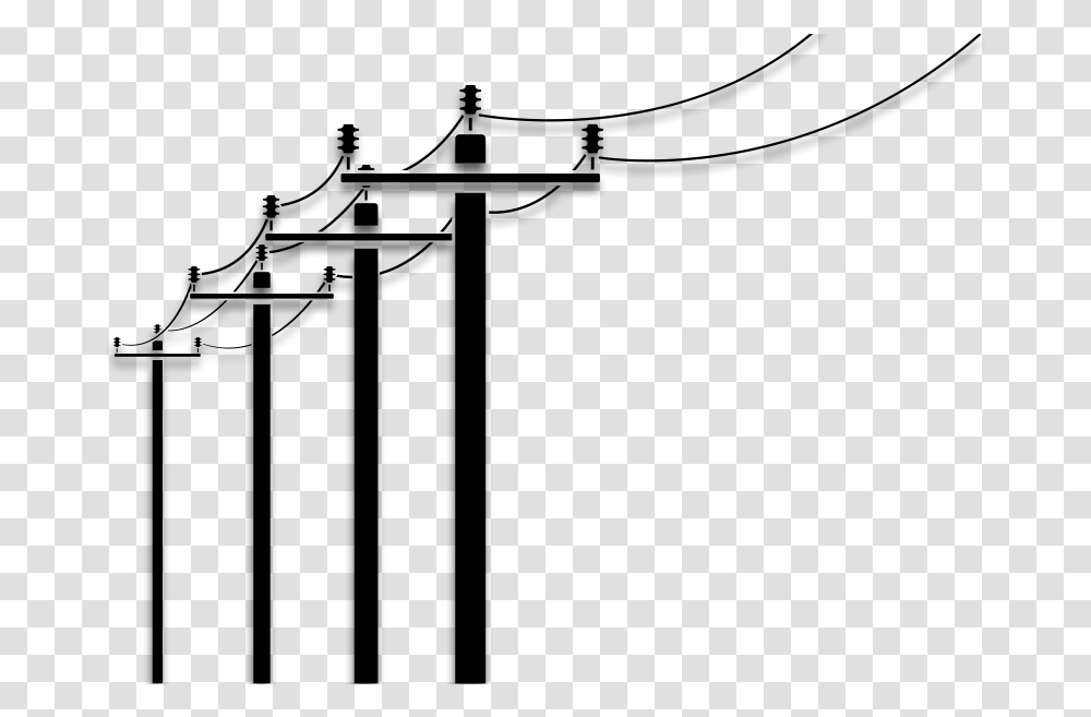 Black And White Stock Bucket Truck Clipart Overhead Power Line, Utility Pole, Cross, Lamp Post Transparent Png